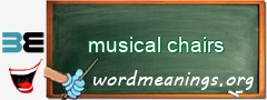 WordMeaning blackboard for musical chairs